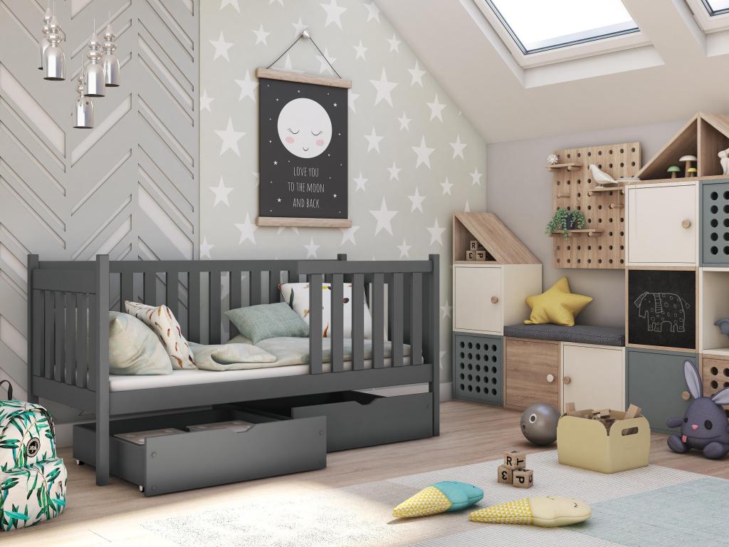 Bohometop KSB005 Children's Bed 90x200 cm Graphite 65531DXPJ