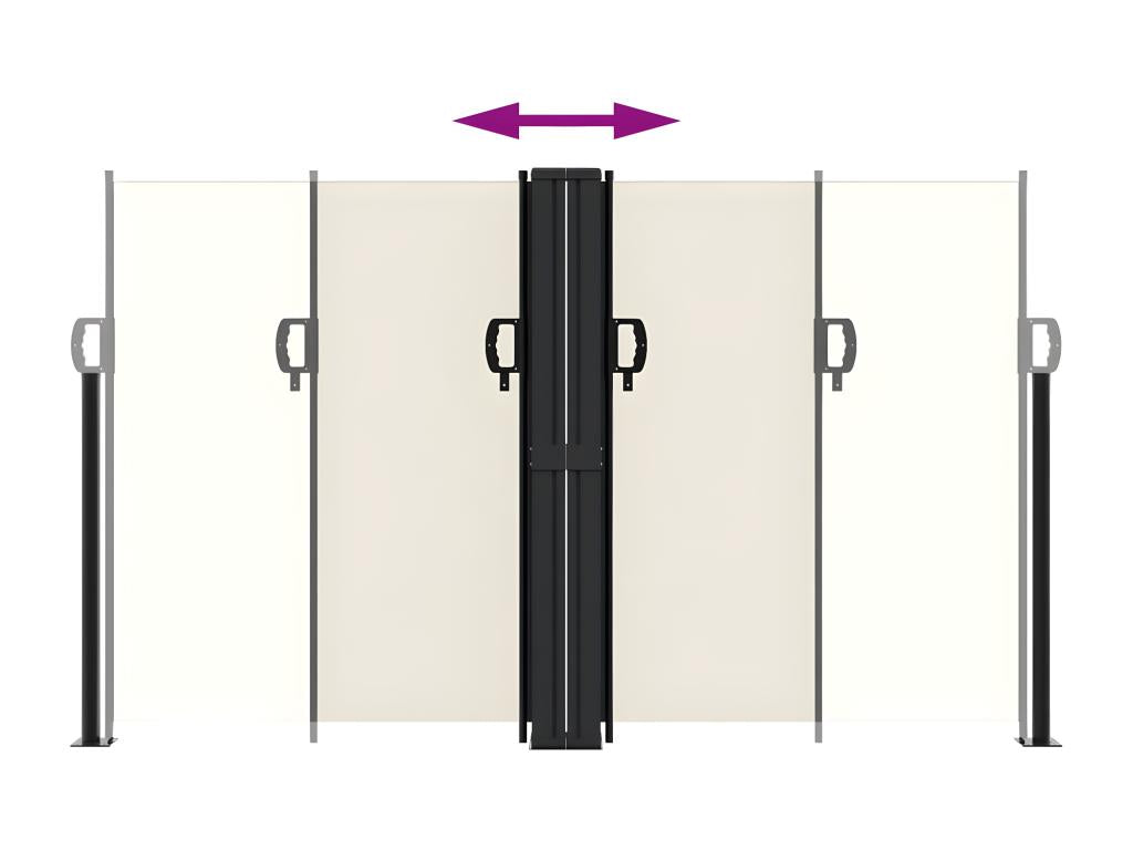 Cream retractable side awning 140x1000 cm 40650TRSD