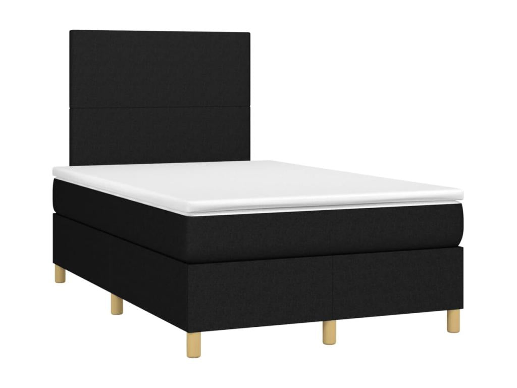 Upholstered bed base with mattress, black, 120x200 cm, fabric, 5, 97846VHHF
