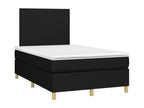 Upholstered bed base with mattress, black, 120x200 cm, fabric, 5, 97846VHHF