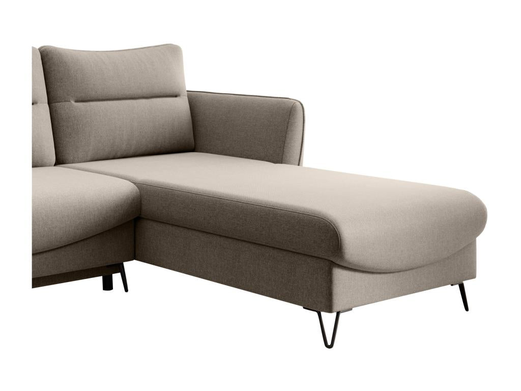 Homelumiere 276cm Beige Fabric Right-Hand Corner Sofa Bed