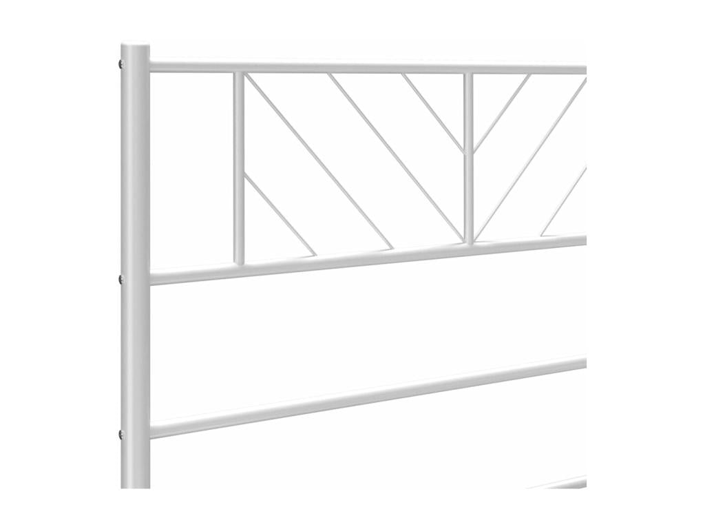 Metal bed frame with white headboard/footboard 193x203cm 58246WZCT