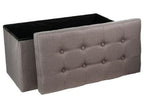 Folding storage chest/ottoman in MDF and polyurethane, Bohometop, grey - Dimensions: L76 x W38 x H38 cm 23197KSMA