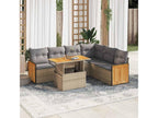 Bohometop 7-piece beige resin wicker garden furniture set with cushions (07862WYVB)