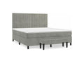 Homelumiere bed base and mattress, light grey, 180x200 cm, velvet