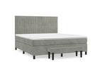 Homelumiere bed base and mattress, light grey, 180x200 cm, velvet