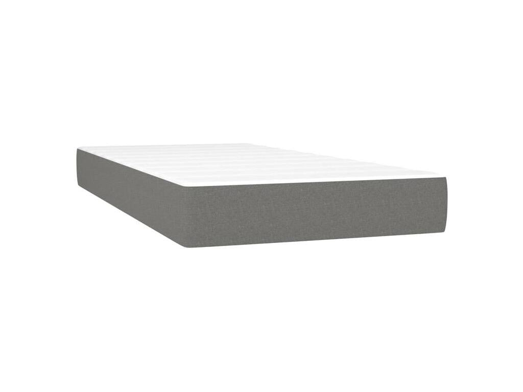 Bohometop bed base with mattress, dark grey, 100x200 cm, fabric, 84452CWQP