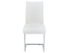 Set of 4 Bohometop dining chairs with chrome legs and white synthetic upholstery 13794NHNJ