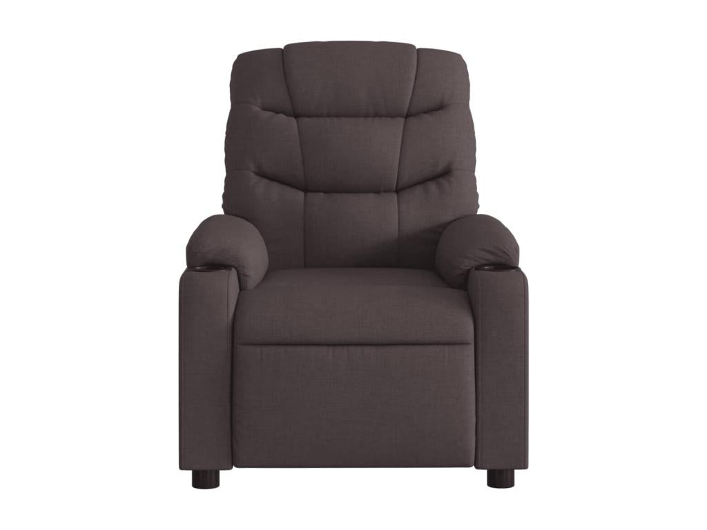 Electric Reclining Massage Chair, Dark Brown Fabric, 91880YUKB