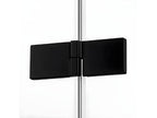 Bohometop left-hand pivoting shower enclosure, 120x110 cm, black, front access, 16662GSXG