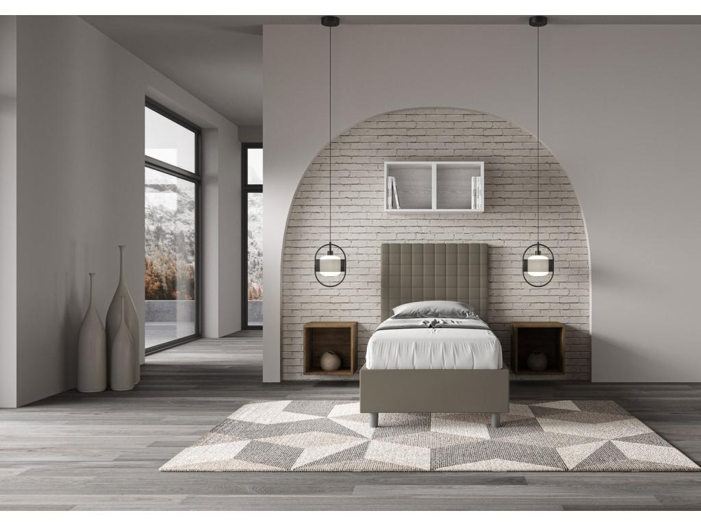 Bohometop 80x200 Upholstered Storage Bed in Cappuccino Faux Leather 34548NQBA