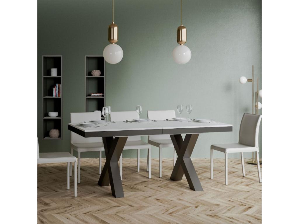 Bohometop Extendable Table 90x160/264 cm White Ash Anthracite Frame 12340DFWR