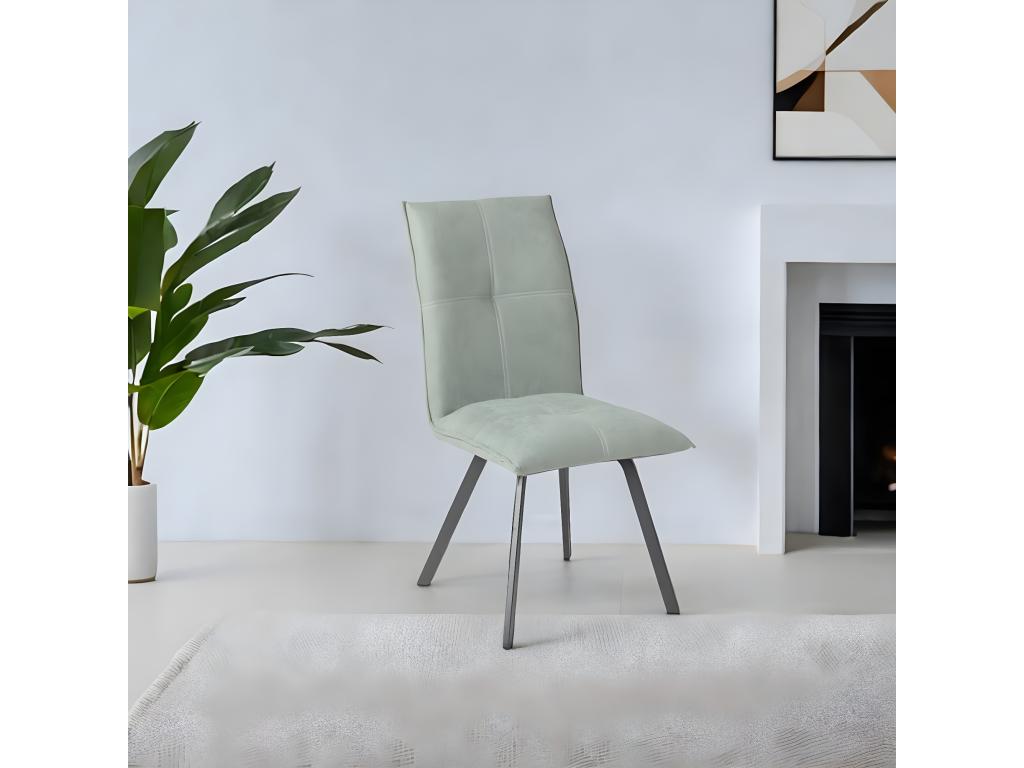 Bohometop - Set of 2 Fabric Chairs in Aqua Green 40787VOJG