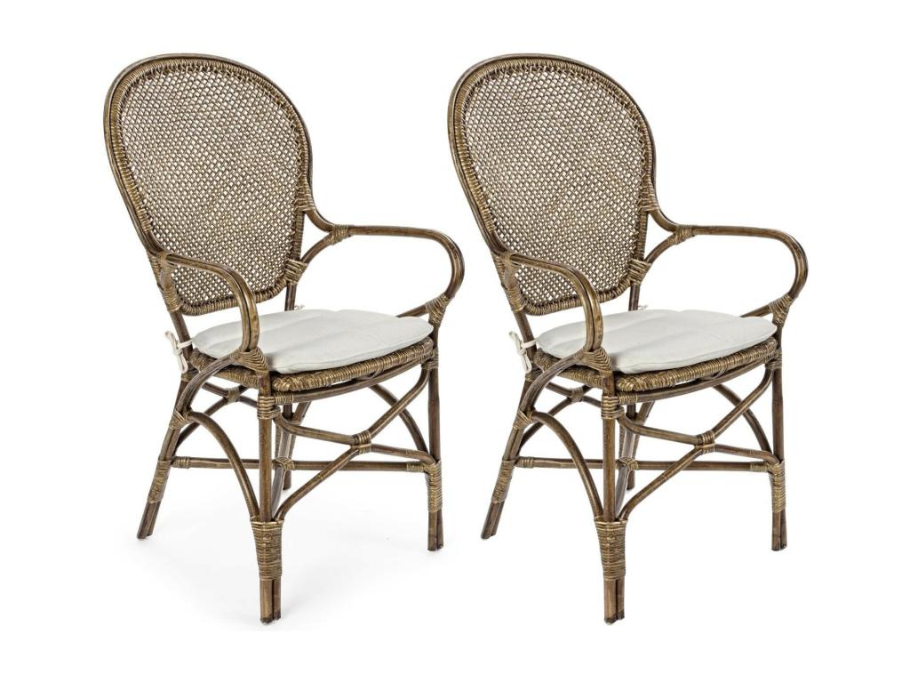 Set of 2 Bistro Rattan Armchairs - Bohometop 11787YVKL