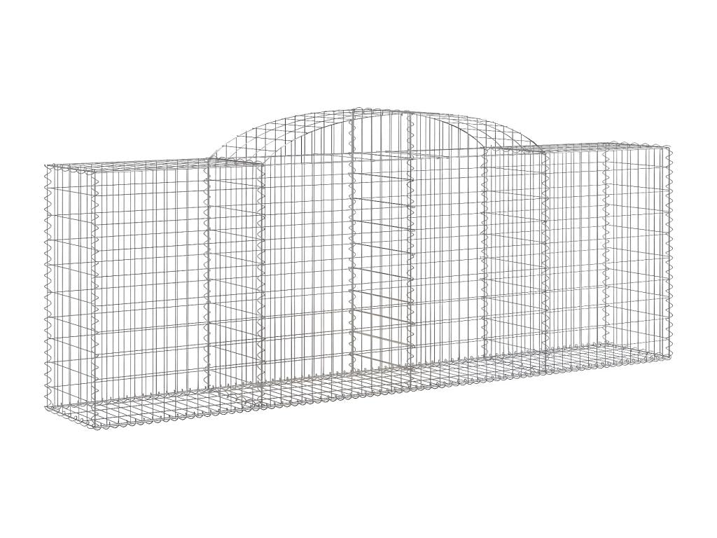 3-piece arched gabion baskets, 300x50x100/120 cm, galvanized iron, 17274ROSS