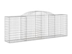 3-piece arched gabion baskets, 300x50x100/120 cm, galvanized iron, 17274ROSS