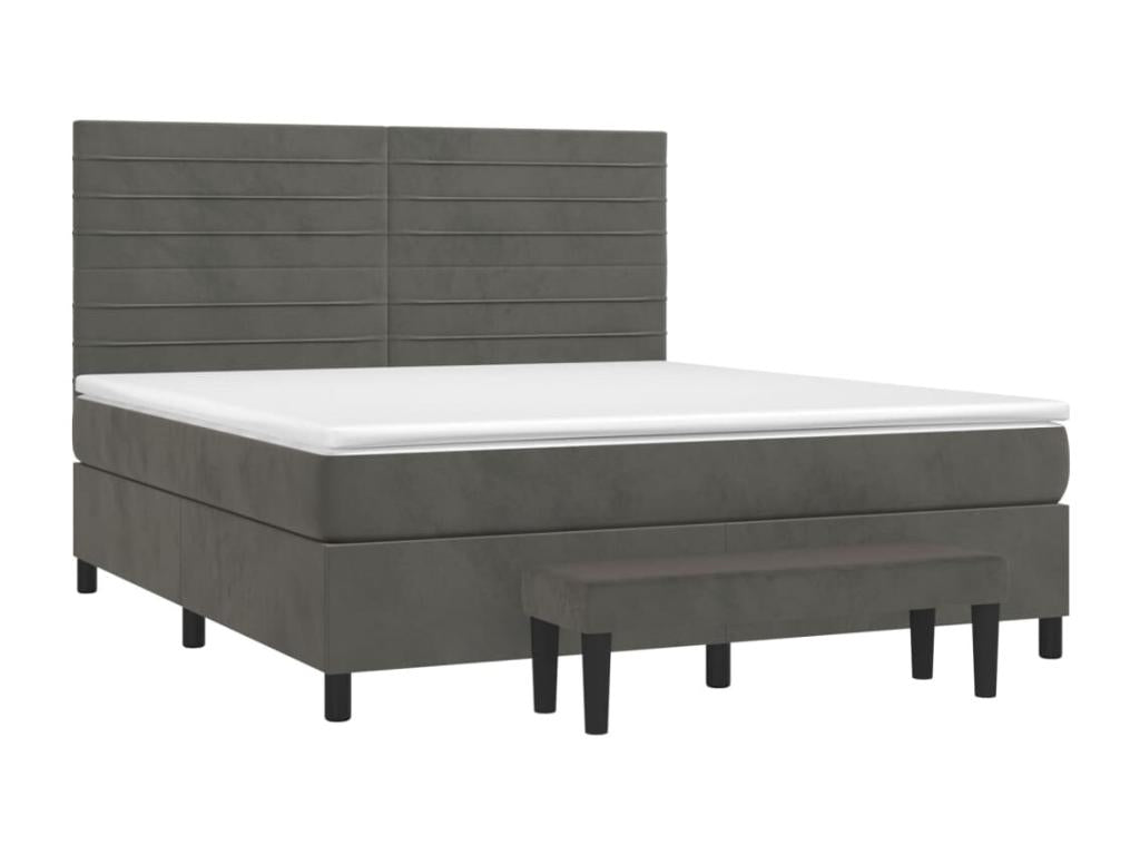 Bohometop bed base and mattress, Dark Grey 180x200 Velvet 59864YNEQ