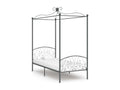 Grey Metal Canopy Bed Frame 100x200 cm 33126FIGE