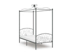 Grey Metal Canopy Bed Frame 100x200 cm 33126FIGE