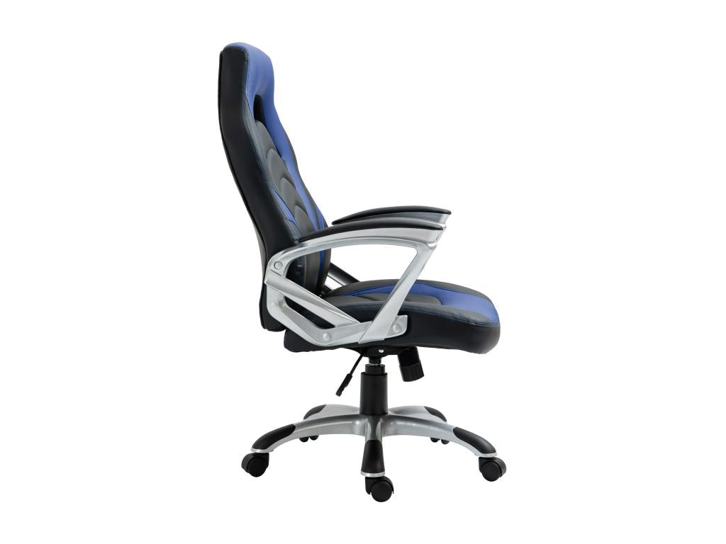 Office chair - Faux leather / Plastic - Black / Blue - Bohometop 72700XHSW