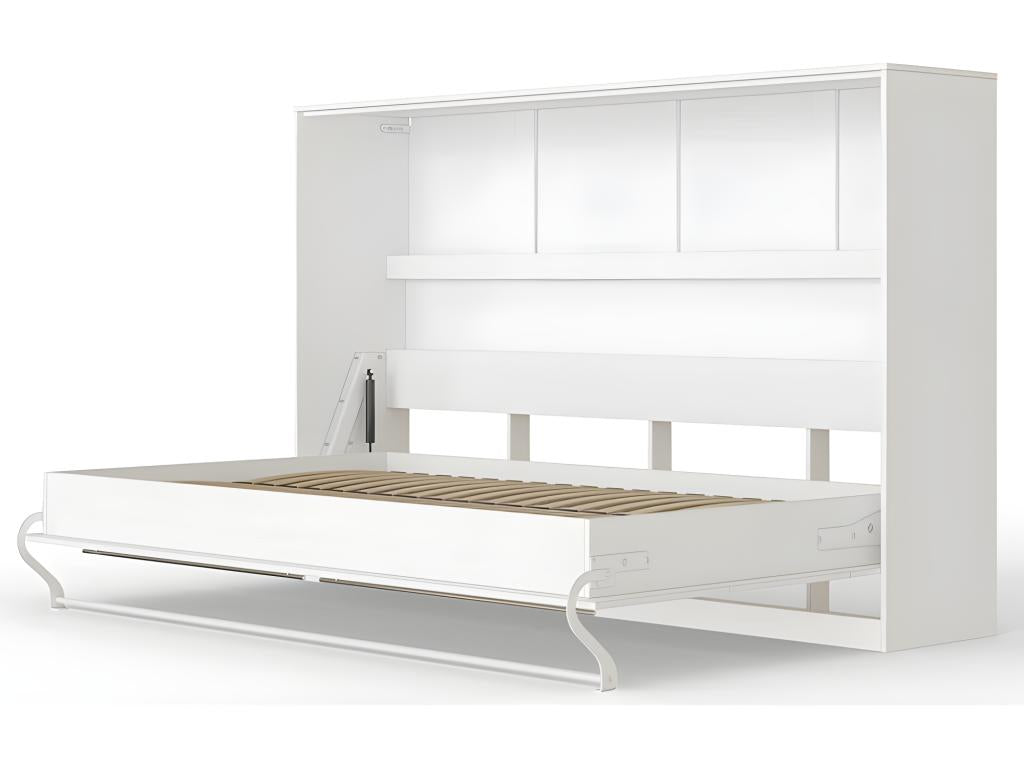 Bohometop Horizontal Wall Bed 120x200cm, White/Glossy White 68343BLBX