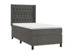 Bohometop bed base with LED mattress, dark grey, 90x200cm, velvet, 40217YGJL
