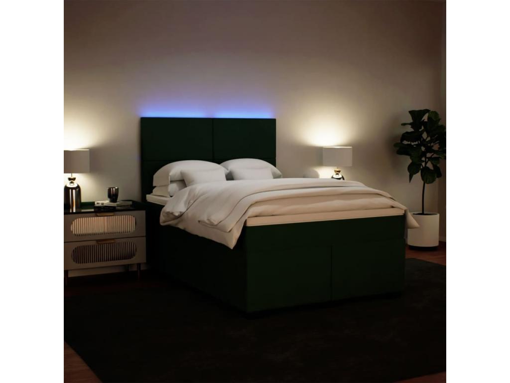 Bohometop bed base and mattress, dark green, 140x200cm, velvet, 77429NYXH