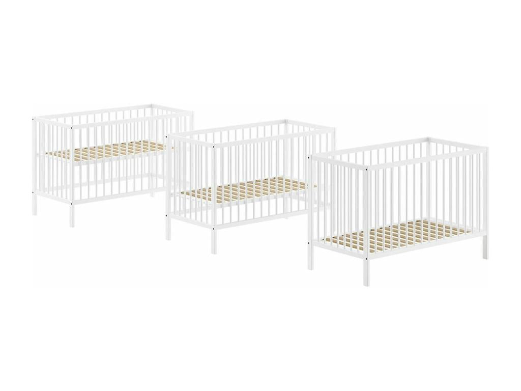 Homelumiere - Baby Cot 60x120 in Solid White Lacquered Beech