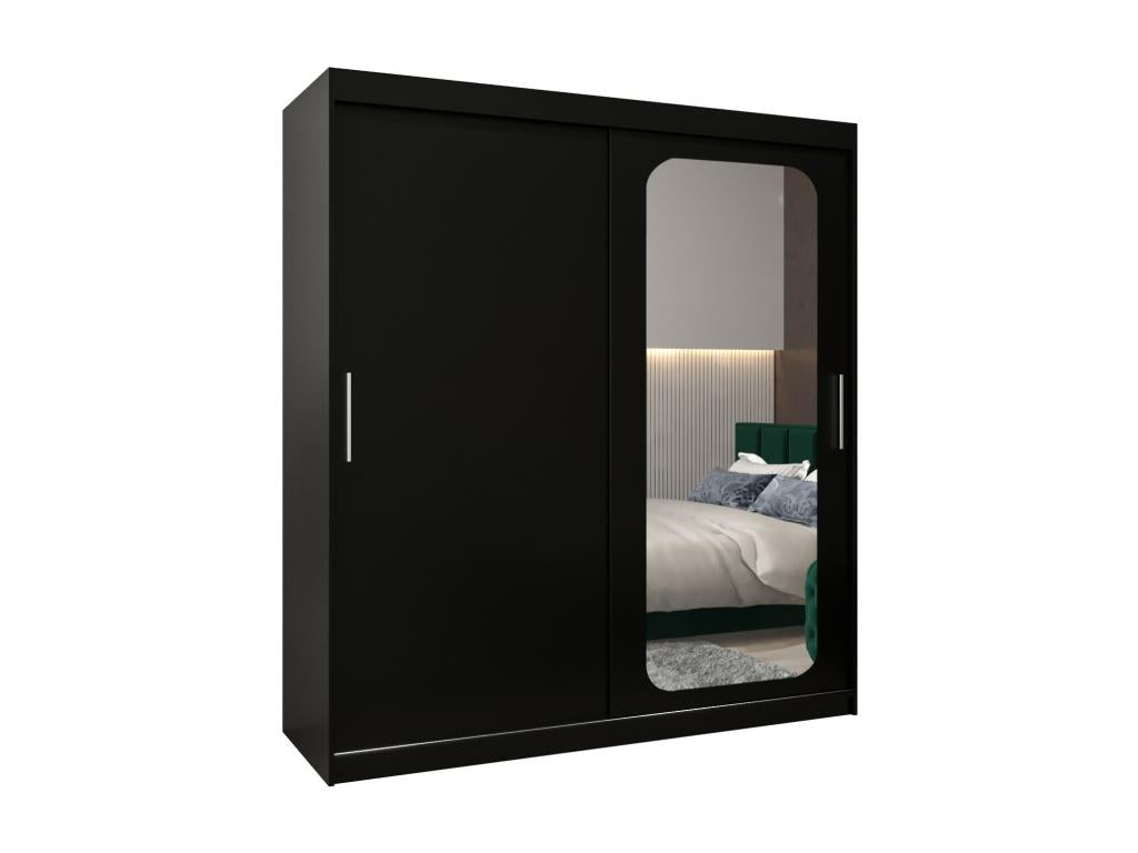 Bohometop T2 Sliding Door Wardrobe 200/180/62 2 Doors Black/Black 70798PKOQ