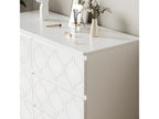 Modern chest of drawers with wavy pattern - with 6 drawers - lacquered fronts - White 55405XUIL