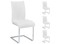 Set of 4 Bohometop dining chairs with chrome legs and white synthetic upholstery 13794NHNJ