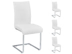 Set of 4 Bohometop dining chairs with chrome legs and white synthetic upholstery 13794NHNJ