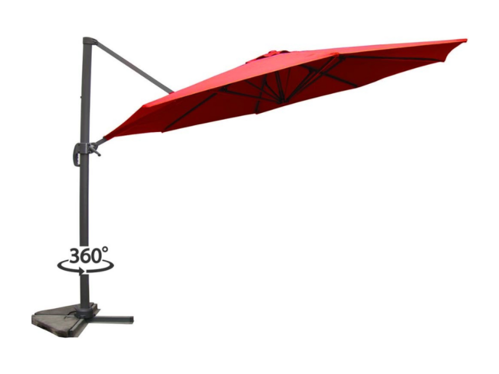 Bohometop 11583BSUV Round Cantilever Parasol, 350cm Diameter, 360° Rotating