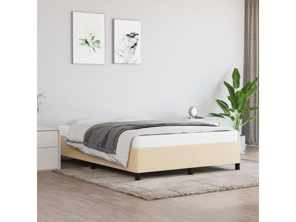 Bed frame Cream 140x190 cm Fabric 98857NACA