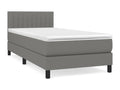 Upholstered bed base with mattress, dark grey, 90x200 cm, fabric, 76884AFDA