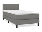 Upholstered bed base with mattress, dark grey, 90x200 cm, fabric, 76884AFDA