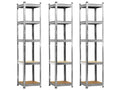 Pack of 3 modular shelves with 5 adjustable shelves, 180x40x40cm, 175Kg, Bohometop 38787VHPT