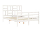 Bed frame with white headboard, 120x200 cm, solid wood, 52871VSZD