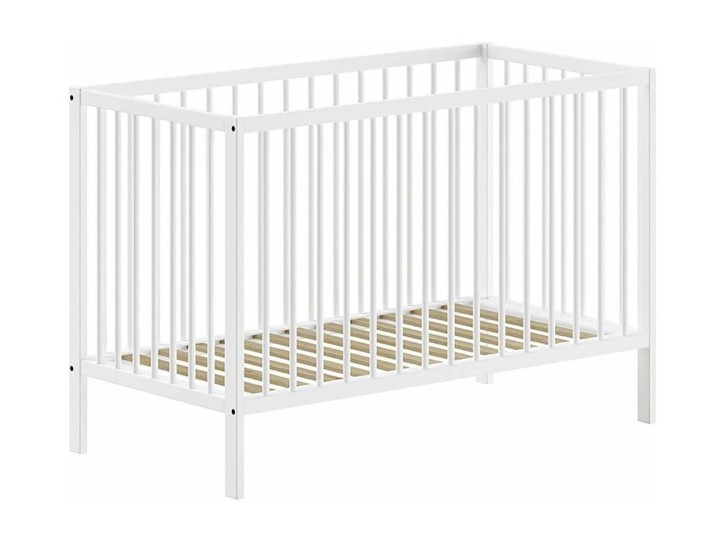 Homelumiere - Baby Cot 60x120 in Solid White Lacquered Beech