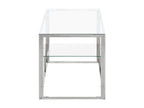 Silver coffee table in stainless steel and tempered glass 50061WDZC