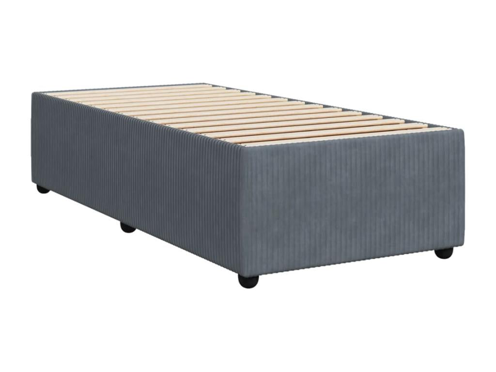 Bohometop bed base and mattress, dark grey, 90x190 cm, velvet, 03286JGFZ