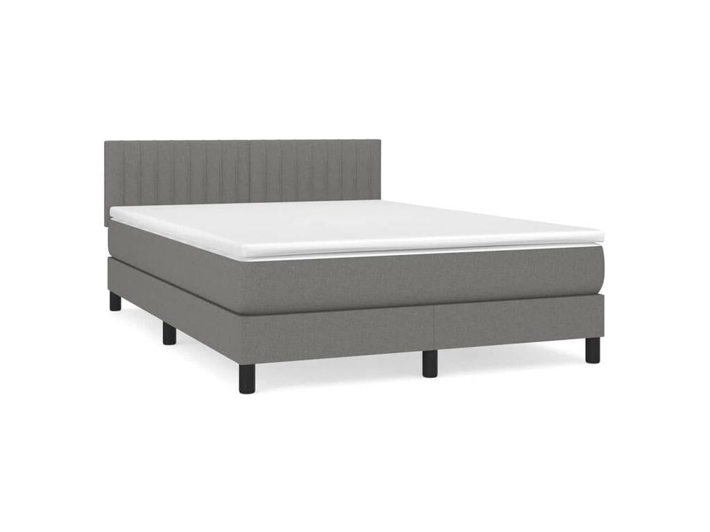 Bohometop bed base with mattress, dark grey, 140x190 cm, fabric, 50033IQWC