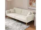 Sofa bed with adjustable corner bed function, gold legs, with cushions and side storage pockets 84307YHSU