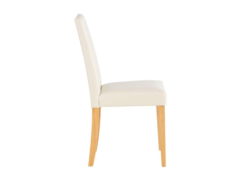 Homelumiere - Set of 2 cream PU dining chairs with pine legs