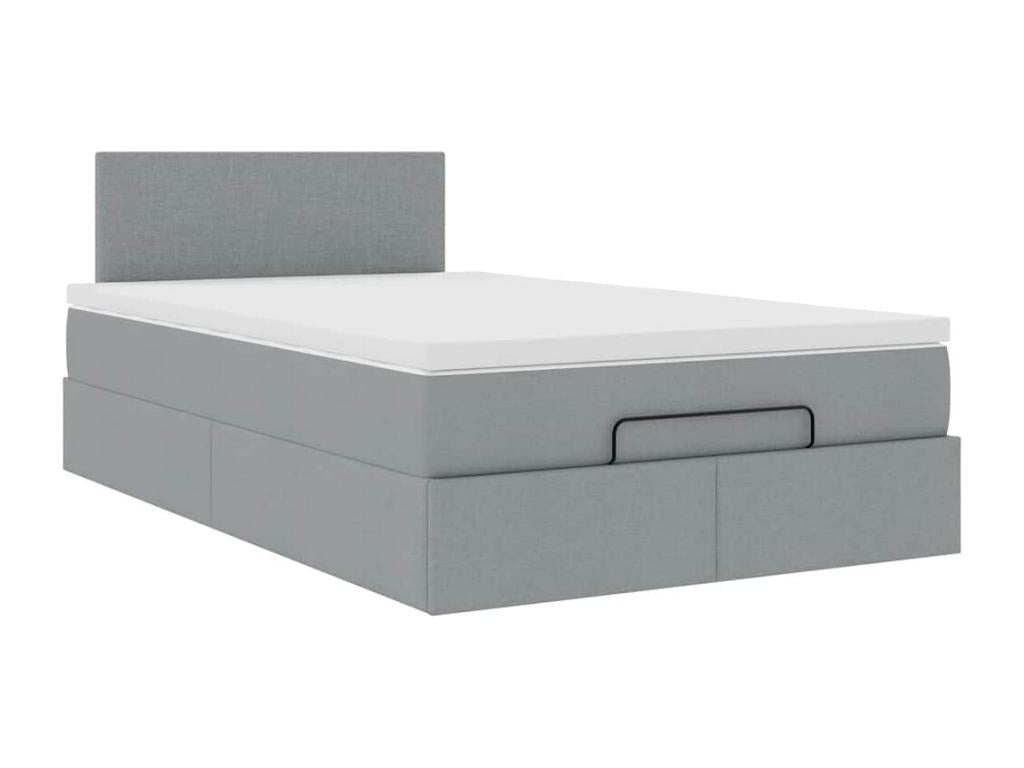 Homelumiere bed frame and light grey 120x200 cm fabric mattress