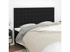 4-piece headboard set, black, 90x5x78/88 cm, fabric, 93179BLQS