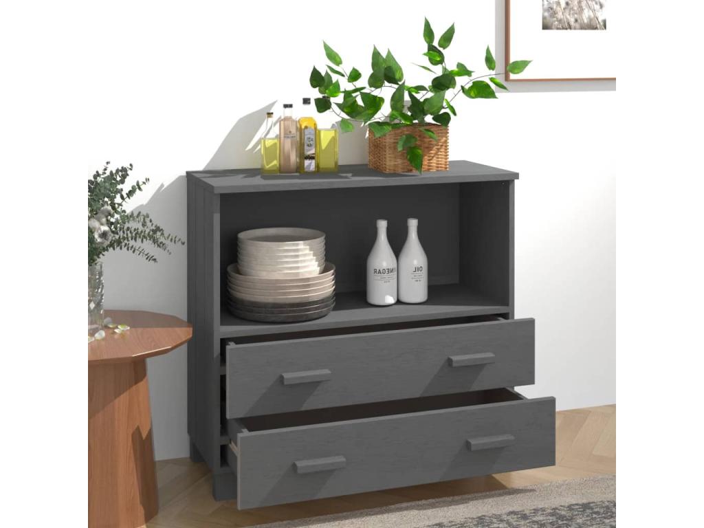 Homelumiere Dark Grey Buffet 85x35x80 cm Solid Pine Wood