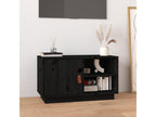 Black TV stand 70x34x40 cm Solid pine wood 09872MJIX