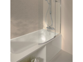 Homelumiere 170x90 Bathtub and Shower Pack, Right Version, Matte White, Bath Screen and Shelf