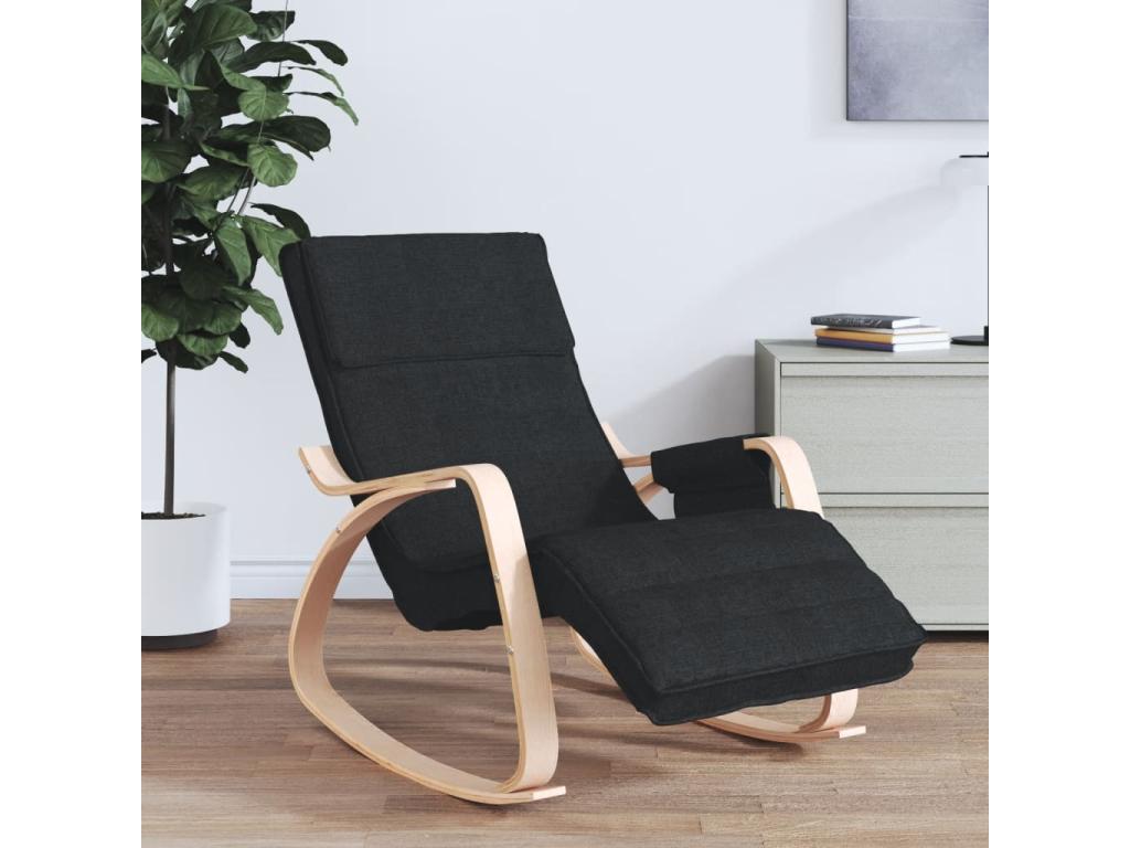 Black Fabric Rocking Chair 57131MQMA